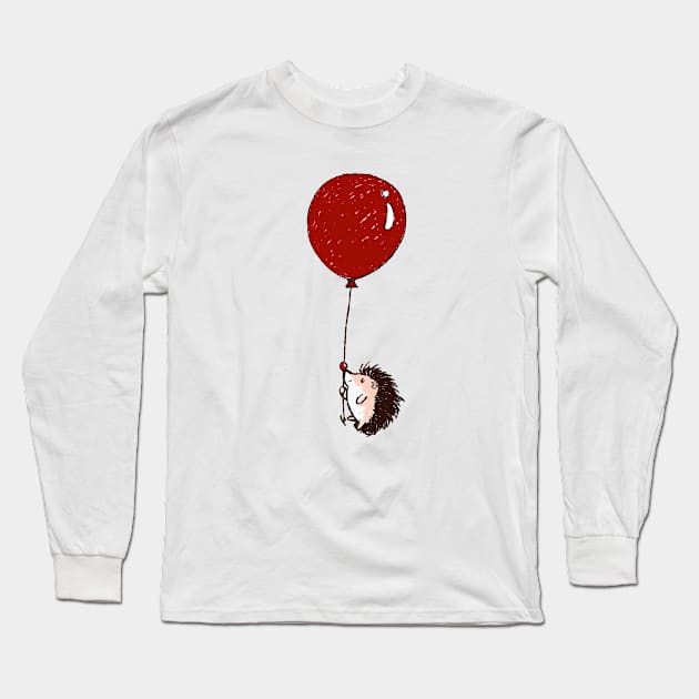 Hedgehog got a balloon Long Sleeve T-Shirt by KaylaPhan